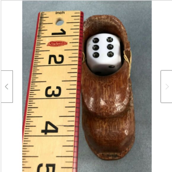 Vtg Hand Carved Wooden Shoe Boot Match Holder Western Canada Cottage Folk Art - Picture 10 of 11